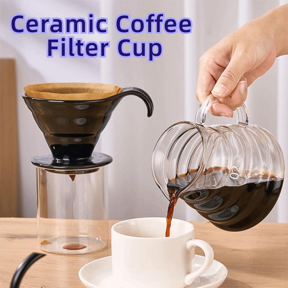 Reusable Ceramic Coffee Filter Cup V Shape Design Espresso Coffee Dripper  Coffee Making