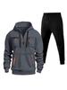 Multi-Zipper Men's Loose Fit Sweatshirt, Sweatpants, Pullover Hoodie with Pockets