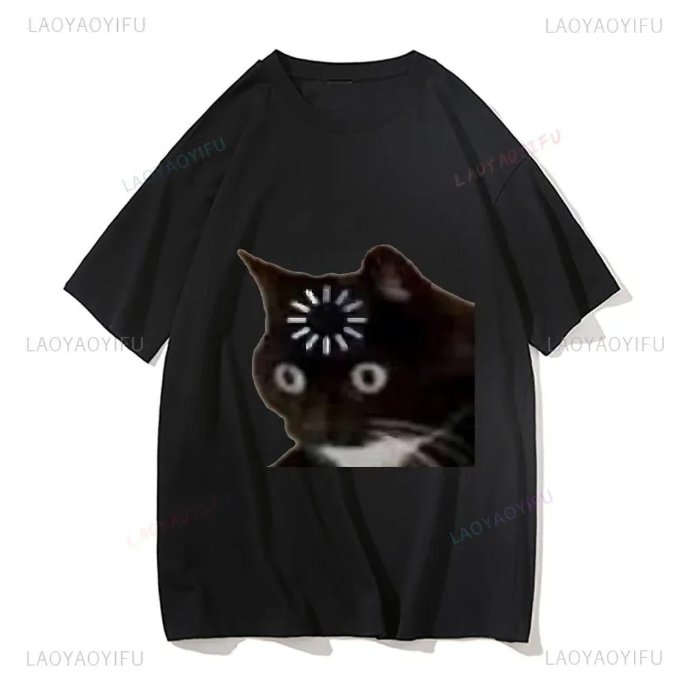 New Arrival Funny Cat Meme Emotion Print T-shirt Kawaii Harajuku Summer Style Fashion Loose Short Sleeve Y2k Women Men Clothes