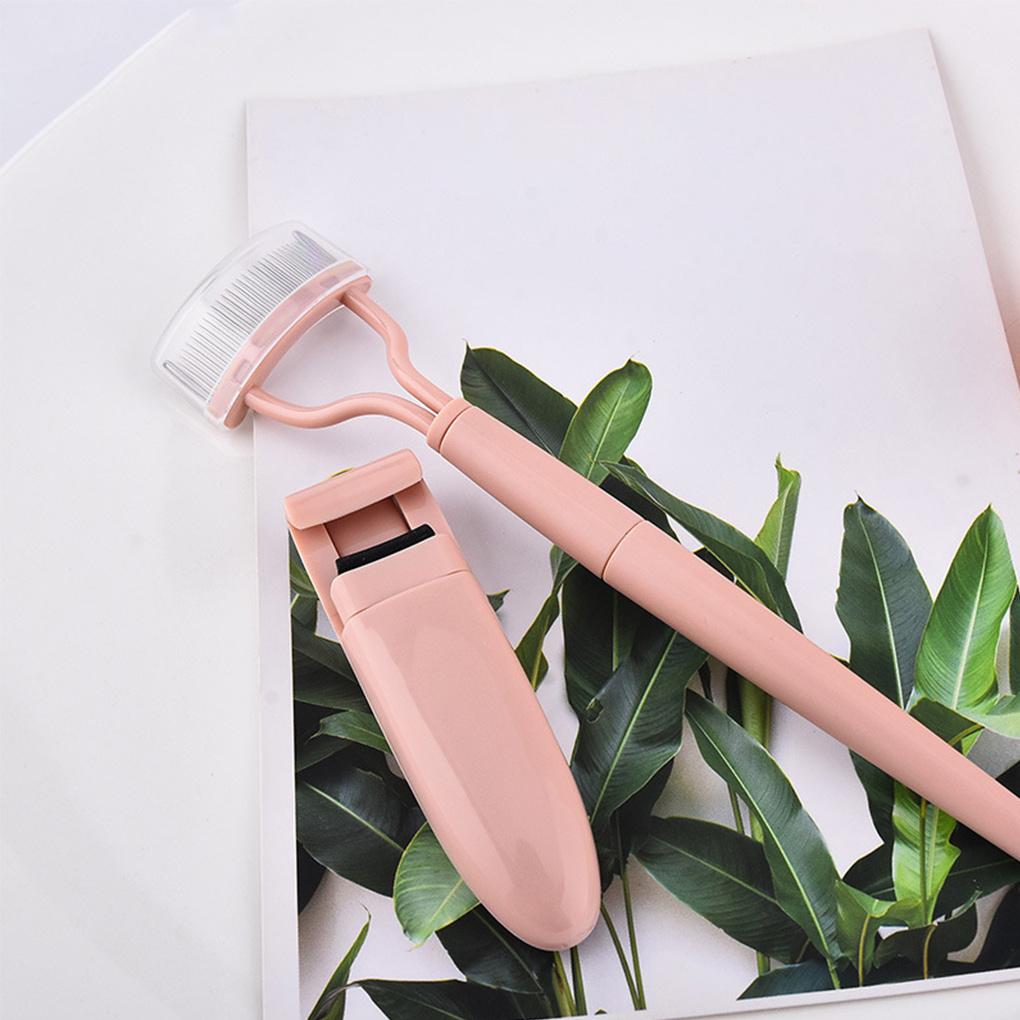 2 Pieces Eyelash Curlers Brush Tint Kit Tool Eye-lash Foldable Heated Lashs Steal Curler in Suction Card Packing for Adults