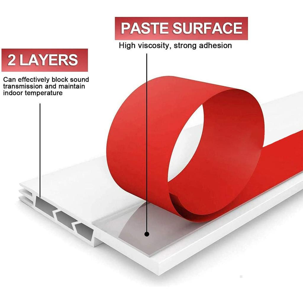 Upgrades Door Gap Seal Strip To Block Noise & Drafts Easy Installation Stripping Door Sealing for Home & Office Use