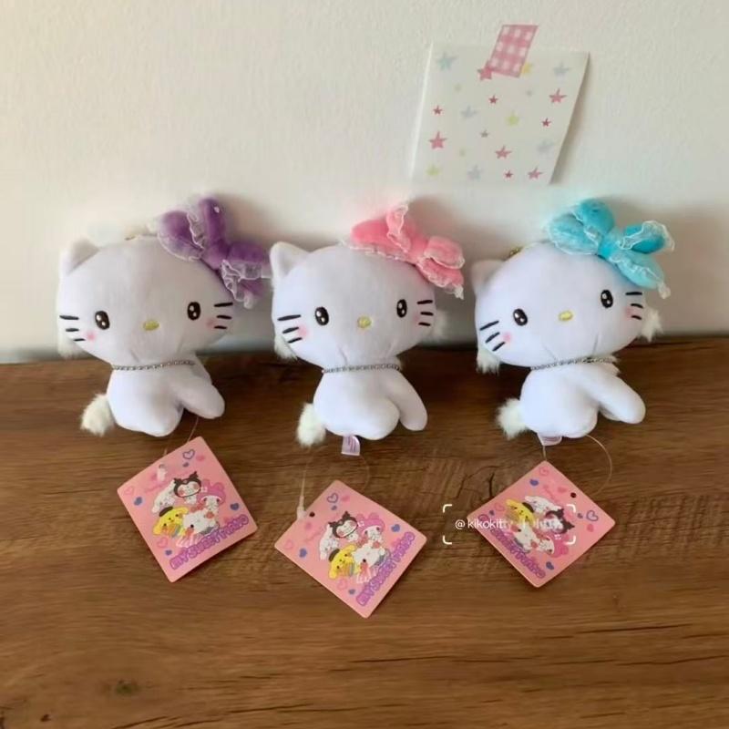 NEW 50th Hello Kitty Sweet bow Charmmy Kitty Stuffed Plush Doll pendant Cartoon Kitty Plush toy heart kitten bag charm