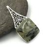 Natural Prehnite Gemstone 925 Sterling Silver Jewelry Designer Pendant 3" AJP-444