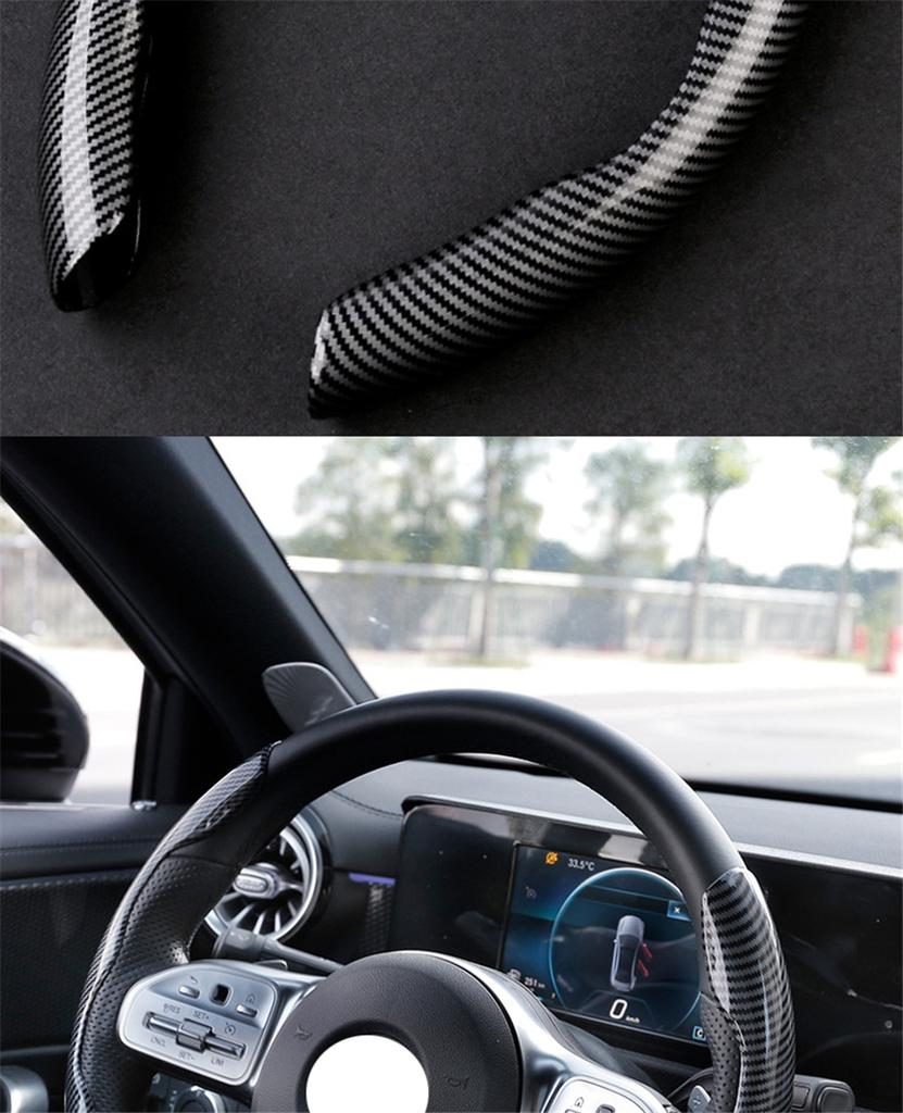 2x 37-38cm Car Steering Wheel Booster Cover Carbon Fiber Look Non-Slip Universal