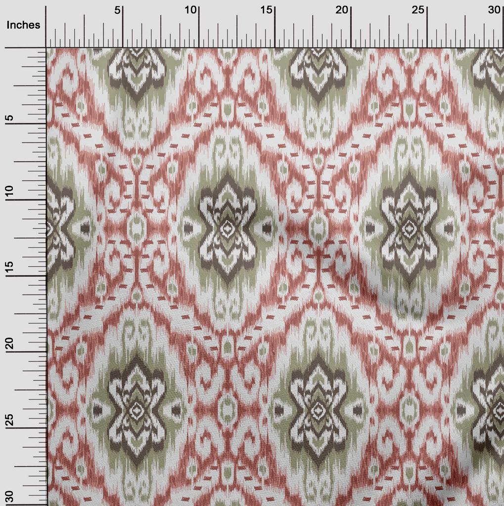 oneOone Cotton Flex Dark Rose Brown Fabric Asian Ikat Craft Projects Decor Fabric Printed By The Yard 40 Inch