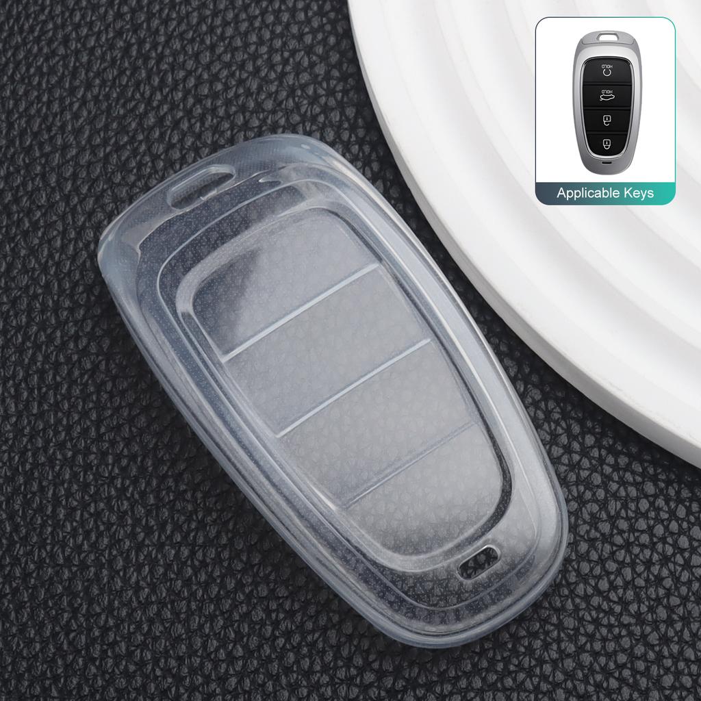 Transparent Tpu Car Key Case Cover For Hyundai Tucson L Santa Fe Nexo Nx4 Ioniq 5 Atos Prime Solaris Accessories