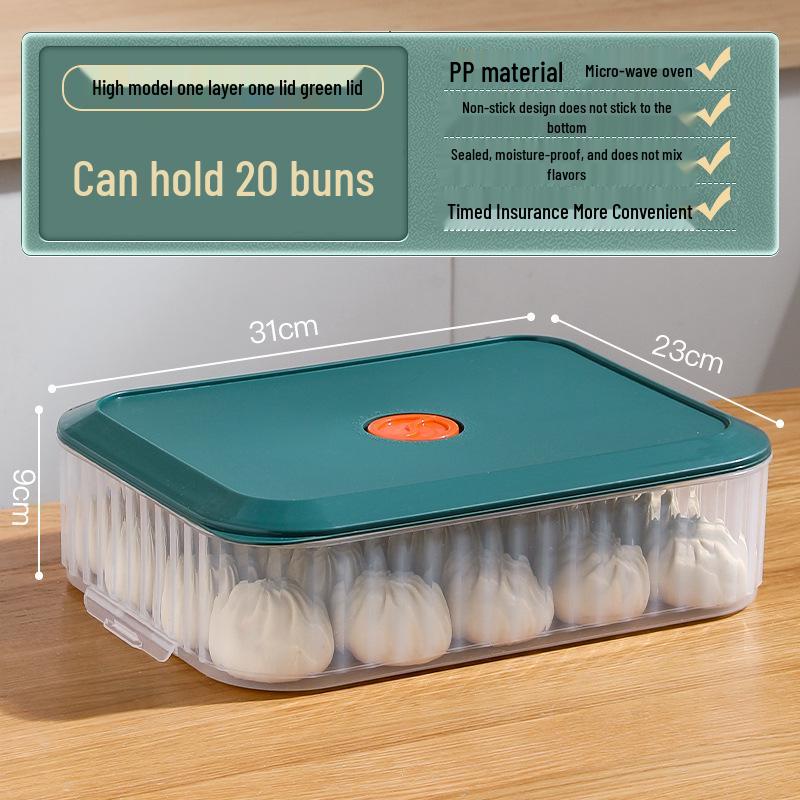 Dumpling & Wonton Freezer Storage Box for Fresh-Keeping and Quick-Freezing Noodles