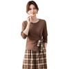 Elegant Spring Plaid Blouse & Trousers Set for Middle-Aged Women