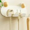 Wall Mount Power Plugs Hook No Drill Adhesive 1/2/3 Slots Plugs Holder Kitchen Appliances Charger Plugs Organizer Rack