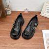 Grape mother spring new retro small leather shoes women's 2025 college style small thick-soled heightening loafers shallow mouth