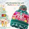LED Knitted Christmas Hat with Light Up Feature for Kids and Adults, Ideal for New Year and Christmas Decoration
