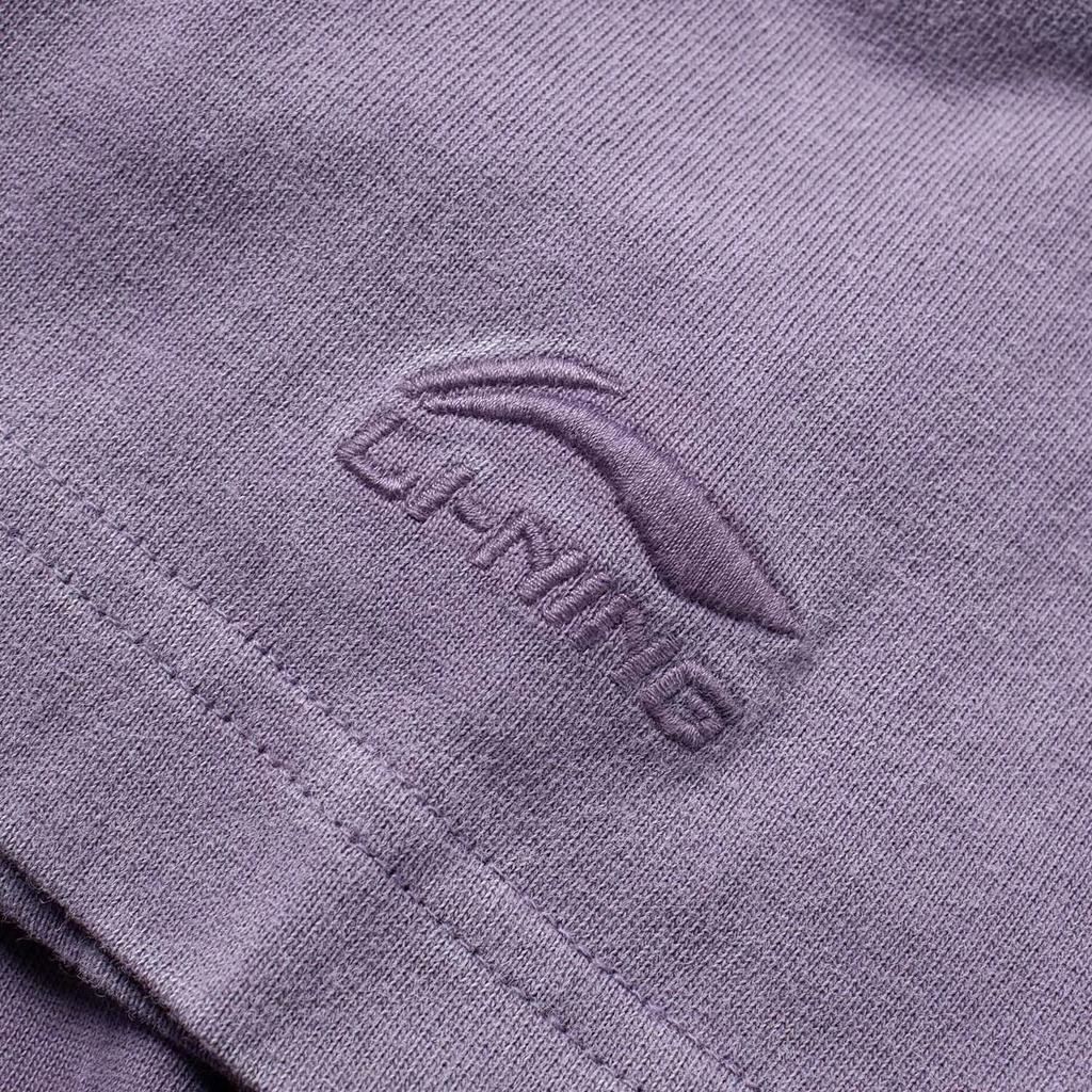 Li-Ning Sports Trend Series Solid Color Round Neck Casual Short Sleeve T-Shirt Men Tops Holy-Purple AHSS361-7