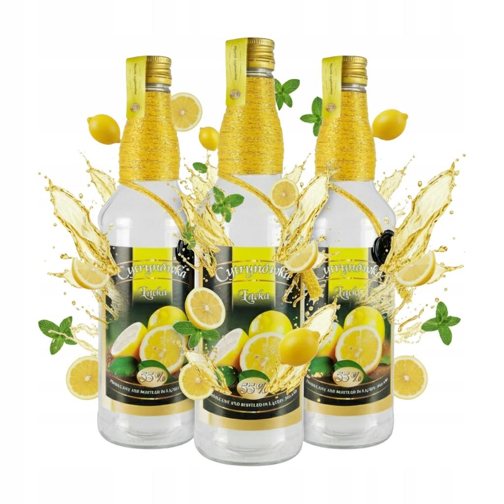 Butelka Ozdobna Cytrynówka Butelki Szklane Monopolowa 500Ml Na Cytrynówkę