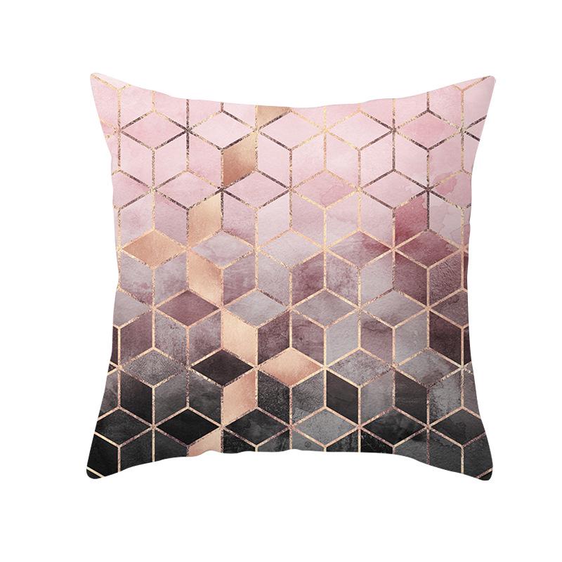 Geometric Sofa Pillow Cover Peach Skin Creative Home Office Cushion Cover Car Cushion
