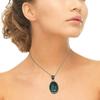 Malachite Emerald Gemstone Unisex Women's Silver Jewelry Pendant 1.75"
