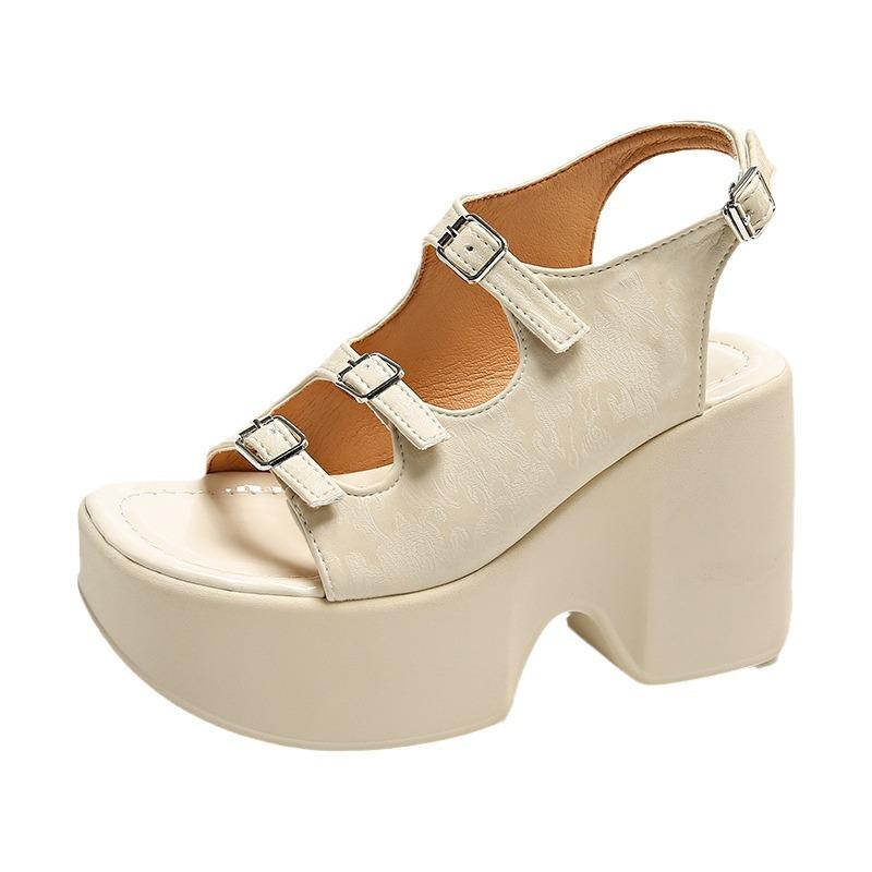Fashion 2025 New Summer Sandals Women Wedge Heel Comfortable Sandals Gladiator Shoes for Women Casual Shoes 10 CM Roman Sandals