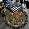Prehistoric Glass Round Area Rug Under Office Chairs Bedroom Living Room Home Decor