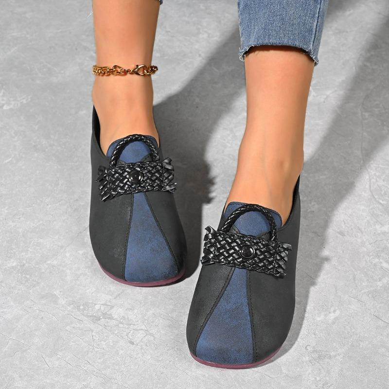 Fashion Autumn New Flat Shoes Women Fashion Round Head Slip-on Soft Soles Anti-slip Wear-resistant Low-top Shoes