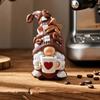 Drinking Coffee Gnome Figurine Holding Coffee Mug Dwarf Statue Handmade Gnome Resin Sculpture Coffee