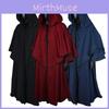 Halloween Medieval Wizard Hooded Robe Cloak Cosplay Costume For Adults With Polyester Blend For Role Play