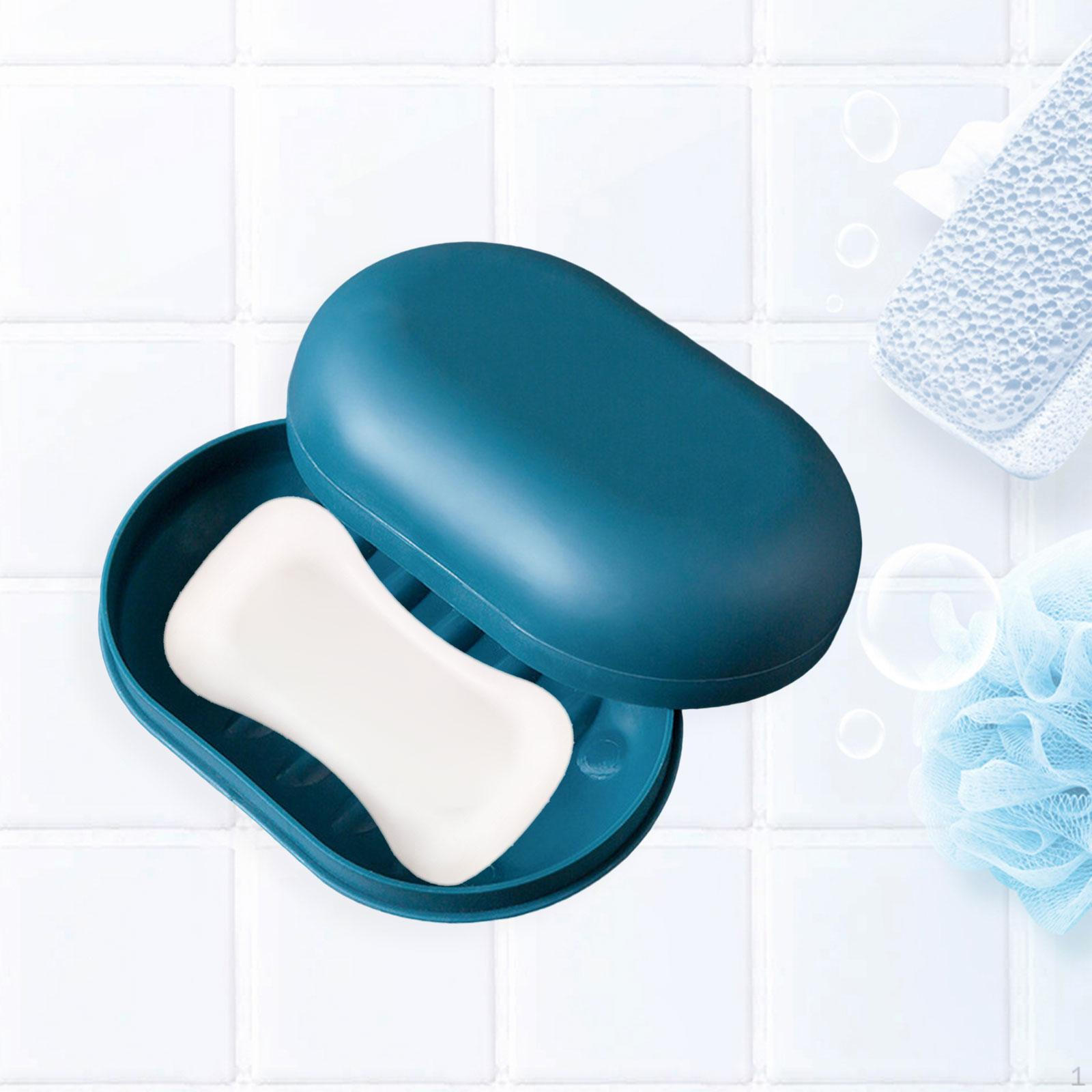 

Держатель, портативное запираемое хранилище для мыла, дорожный контейнер, коробка с крышкой темно-синий