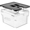 Sous Vide Container with Lid Double-Door-Opening Design 11.65 QT Sous Vide Pot Slow Cooker Container with Built- In Rack Compatible with Most