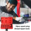 Plug Tool Kit 16 Piece Professional Socket Plug Thread Repair Kit With Portable Case For Truck Car Suv Rv Sedan Automotive