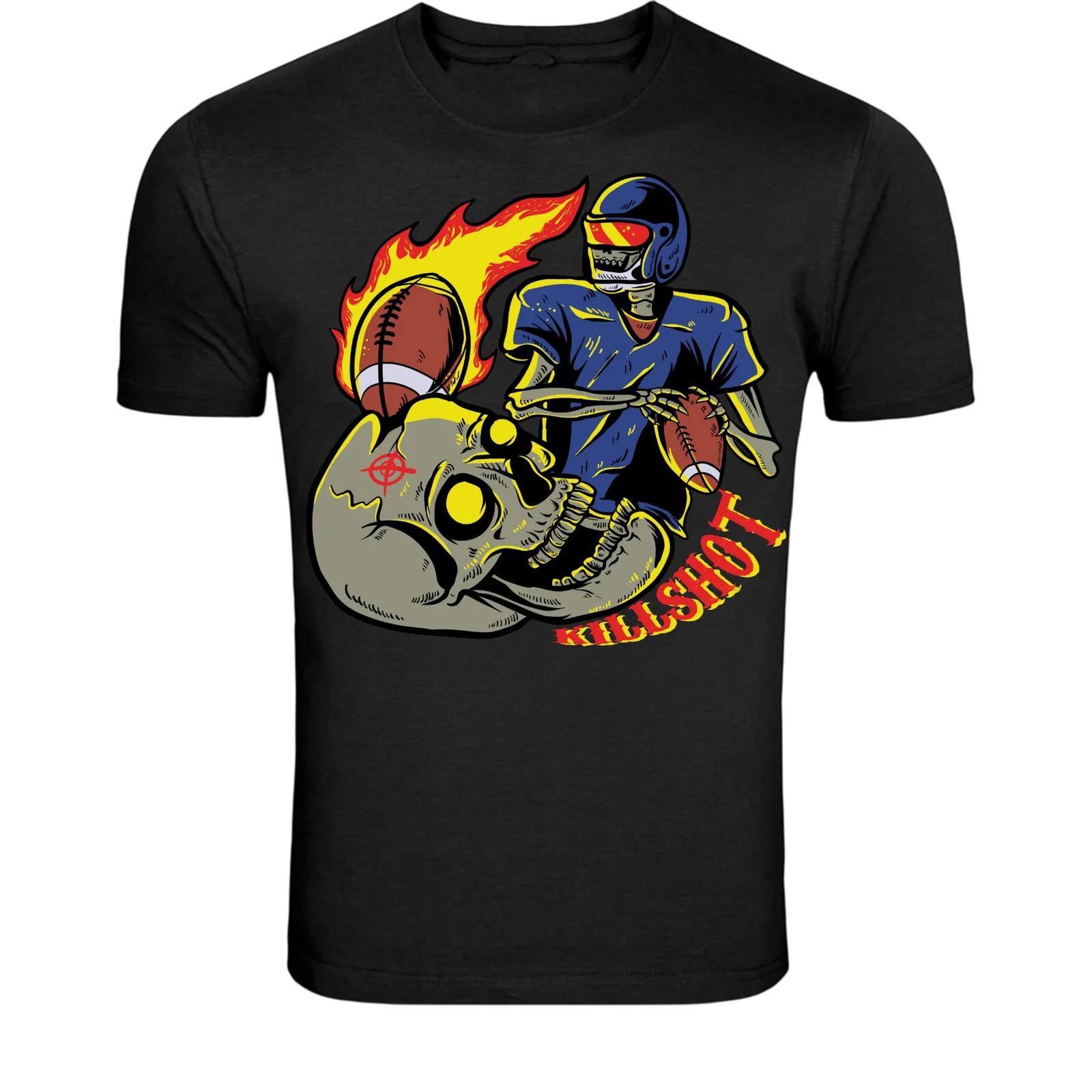 Killshot Skeleton Football Player T-Shirt - Dark Sports Graphic XXXXL