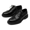 Kleine Lederschuhe Herren Britischer Stil 2024 Frühling und Herbst neue Brock vielseitige dicksohlige schwarze Retro Einzel Schuhe 58867-R