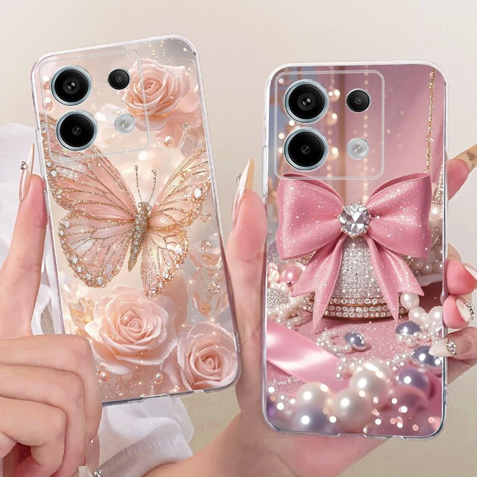 For Xiaomi Poco X6 Pro PocoX6 Cute Flower Butterfly Cat Painted Case For POCO X 6 X6Pro Soft Silicone TPU Phone Cases