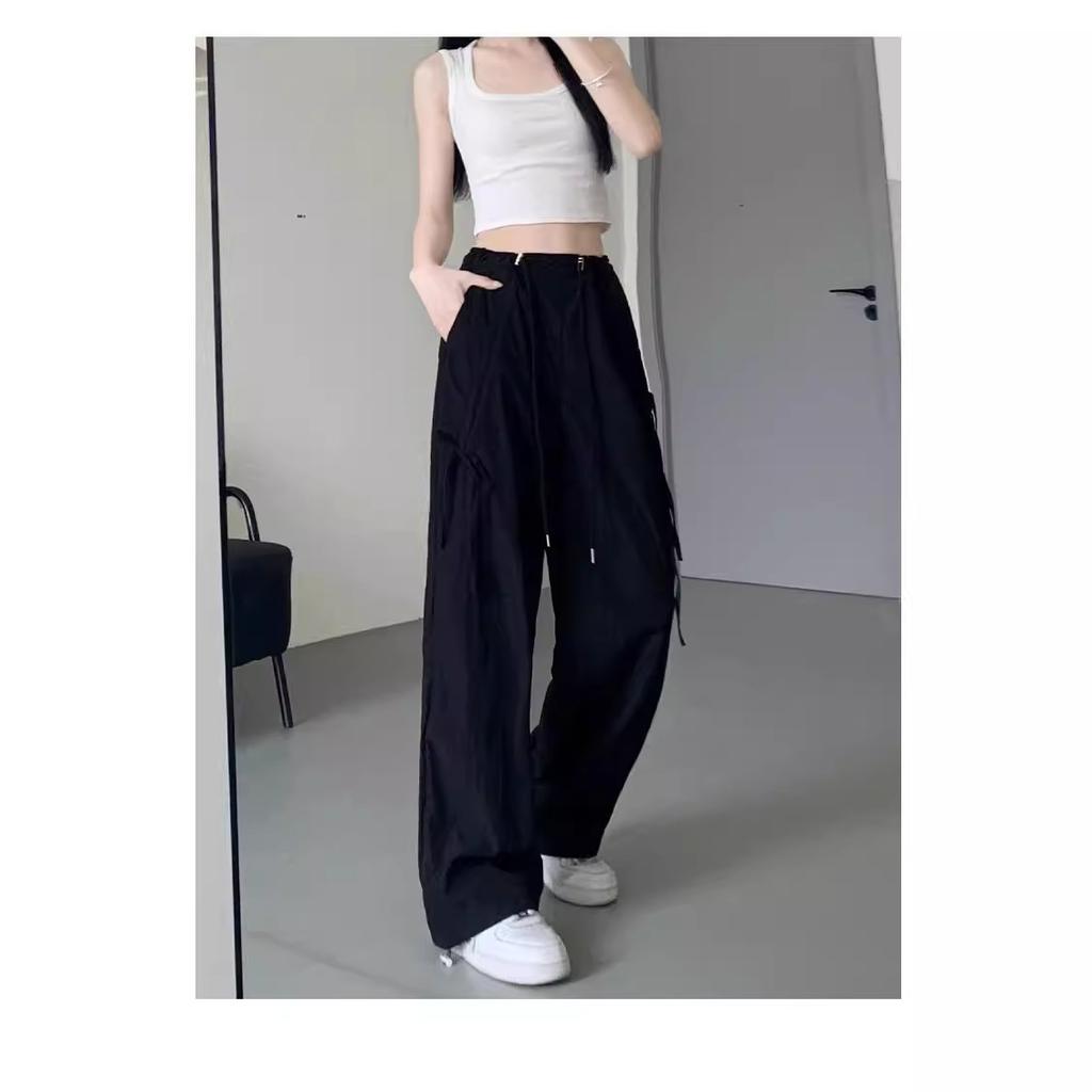 Design-sensoriska Byxor med rosett för kvinnor Mångsidiga Byxor med vida ben Sommarfärgade Byxor Sportiga Vardagsbyxor