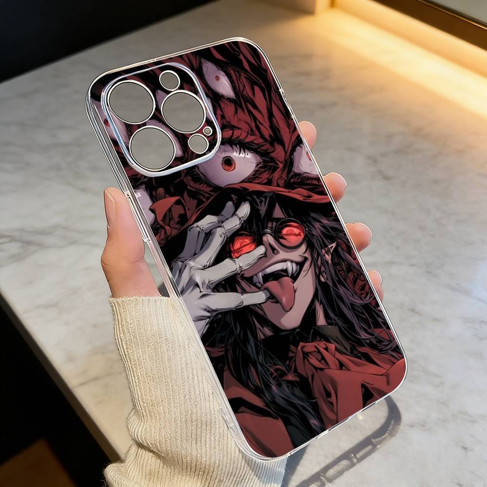 

A-Alucard H-Hellsing Anime Phone Case For iPhone 17 16 15 14 13 12 11 Mini Pro Max Plus Transparent Cover iPhone17air