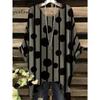 Chic Bohémien Oversize Trendy Stampe Etniche Orlo Irregolare Girocollo Y2k Abbigliamento Moda Donna Abbigliamento Versatile da Donna
