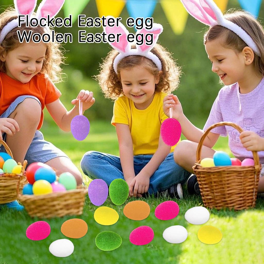 24 Easter Eggs, Wool Easter Eggs, Filled With Foam Stuffing