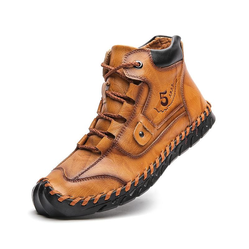 

Handmade cowhide men s shoes 2025 autumn new business casual shoes low-top tooling soft-soled leather shoes Martin shoes 48