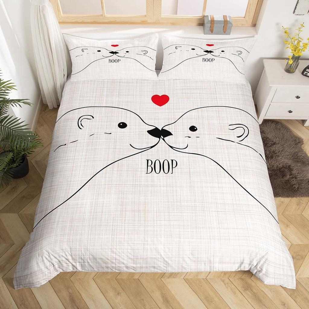 House And Truck Three-Piece Quilt Cover 3D Digital Printing Bedding Set Bed Cover