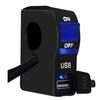 DC 12V LED indicador motocicleta manillar montaje USB cargador de teléfono con interruptor
