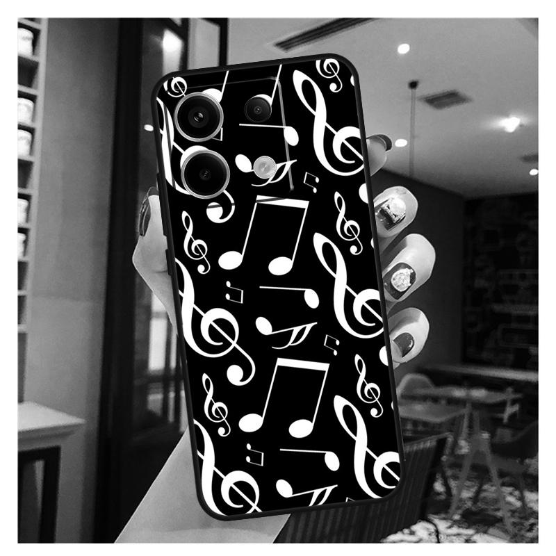 Treble Clef Music Note Case For Xiaomi Redmi Note 11 9 10 12 13 Pro Plus 12S 11S 10S 9S Redmi 12 10C 12C 13C Cover