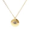 Rhinestone Demon Eye Necklace Copper Gold Plated Turkish Eye Neck Chain Devil's Eye Necklace  Girls