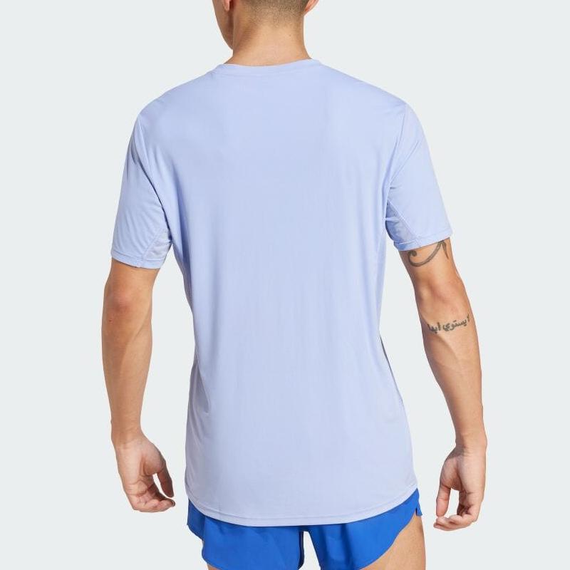 Adidas Adizero Essentials Round Neck Printed Casual Short Sleeve T-Shirt Men Tops Light-Blue IX2842
