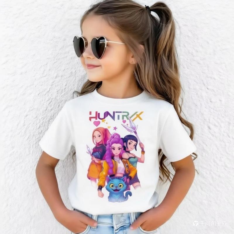 Kpop Children's T Shirt Cartoon Graphic Short Sleeve Summer Comfortable Top Funny Gift for Fans Harajuku T-Shirts Girls Clothes