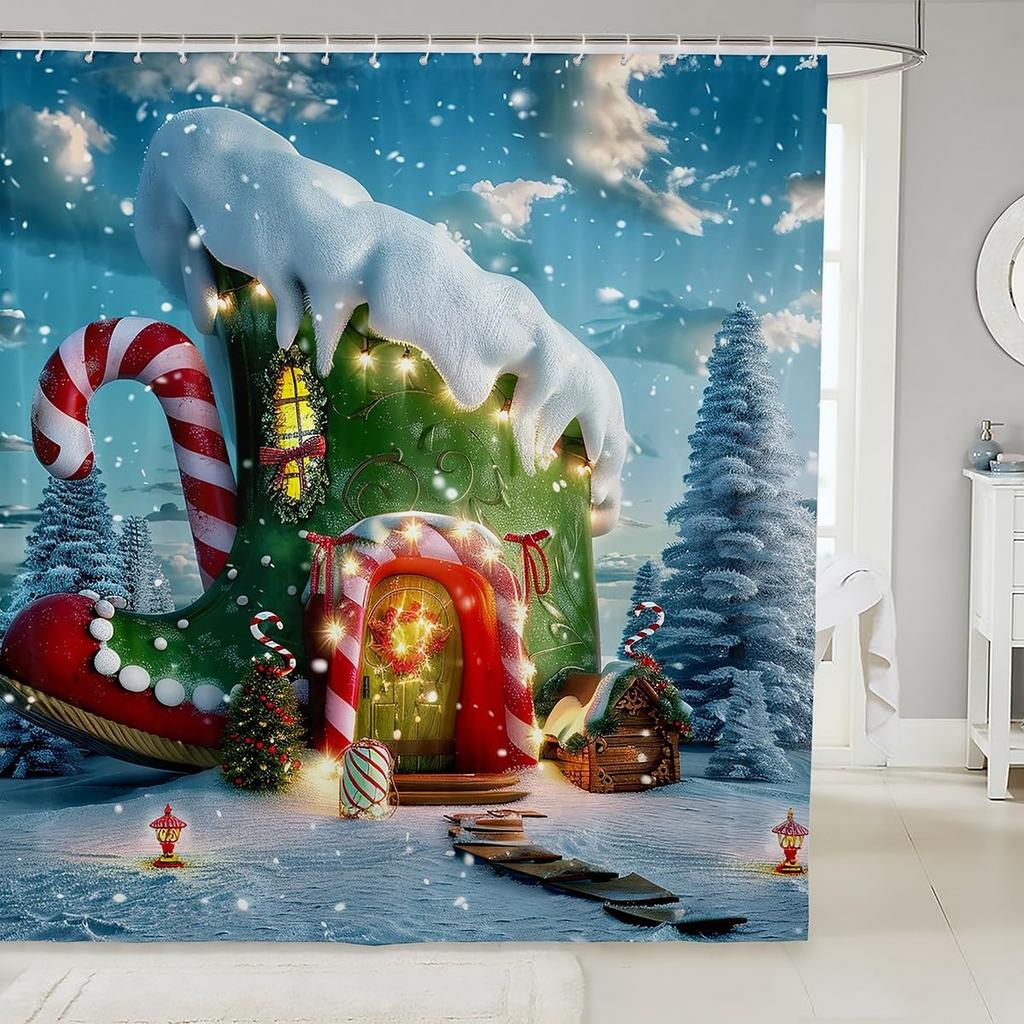 Puppy Shower Curtain Set Cartoon Corgi Shower Curtain for Teens Boys,Lovely Pup Dog Bath Curtain Doggy Cute Pet Toilet Lovely