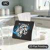 1pc Tissue Box, Street Art Cheetah Fierce Gaze Pattern, 2D Flat Printing, Multi-Use, Washable, Tissue Pouch, for Restaurant