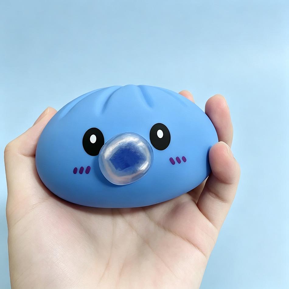 Schattige Spuugbel Knoedel Squishy Speeltje Zacht Siliconen Stressverlichter Fidget Knijpspeeltje Voor Volwassenen Anti-angst Bureaublad Vent Cadeaus