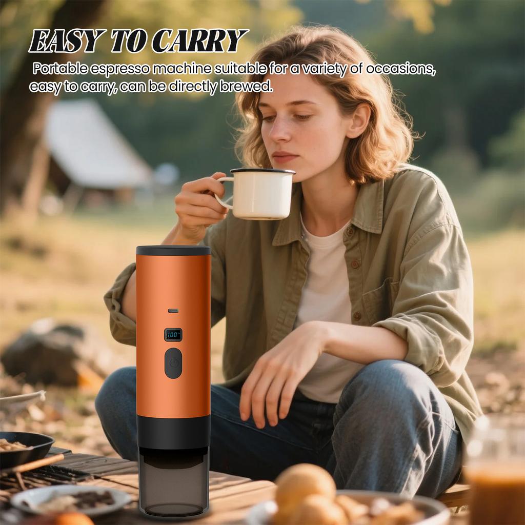 Electric Capsule Coffee Machine USB-C Charging Portable 3 In 1 Espresso Maker Heating Pump Press Coffee Maker for Travel and Car