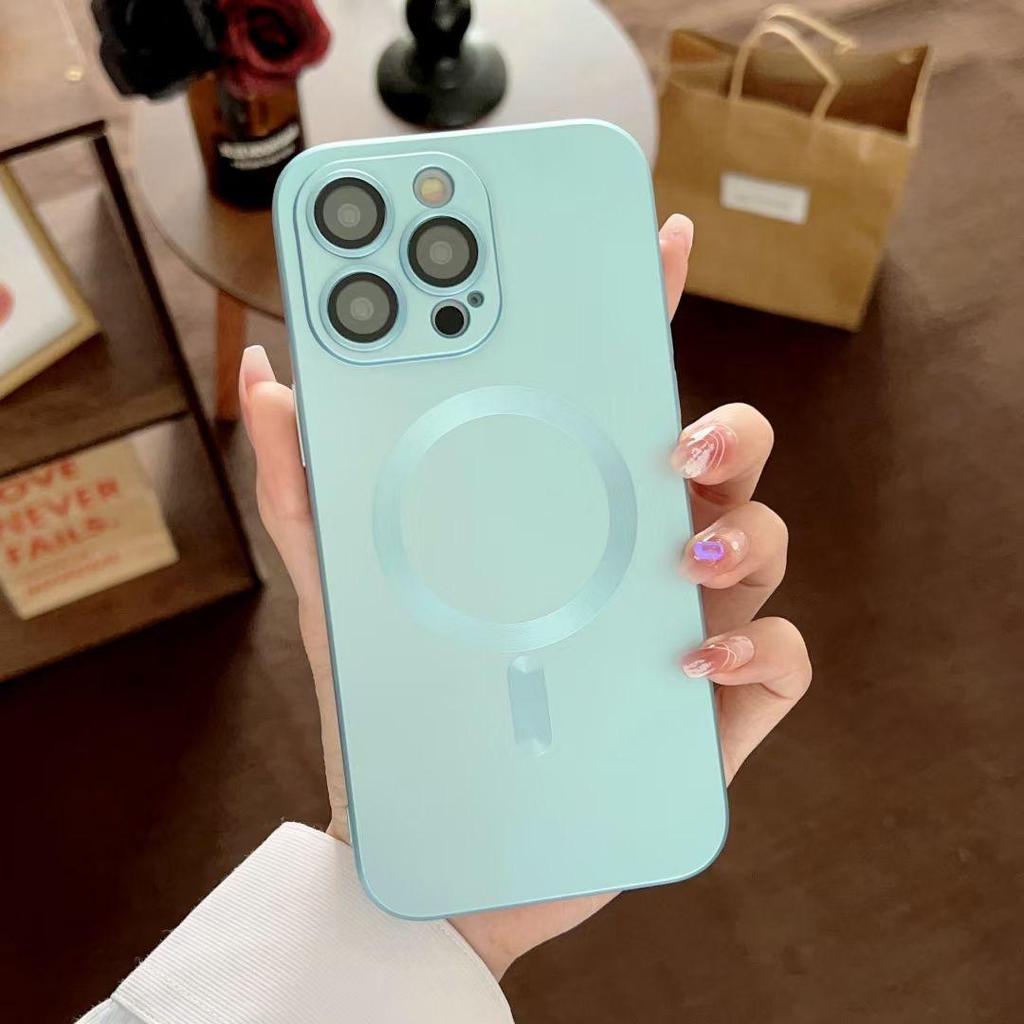 Matte Camera Lens Protective Magnetic Charge Bumper Phone Case For iPhone 17 Air 16 PM 15 14 Plus 13 12 11 Pro Max Soft TPU Silicone Shockproof Cover