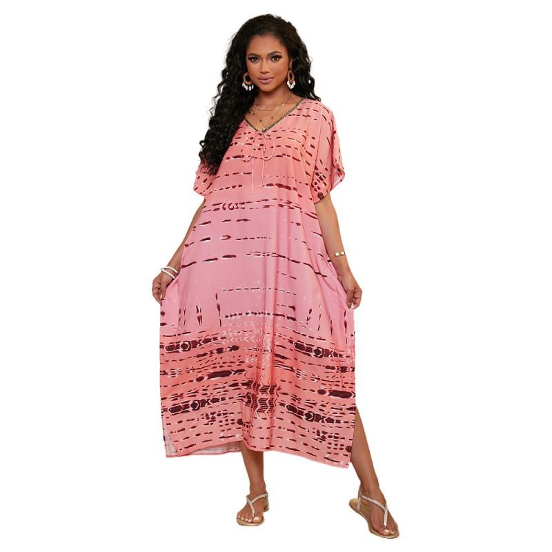 Womens Lightweight Beach Cover Up Dress Loose Kimono Swimwear Overdress Vacation Poolside Sun Protection