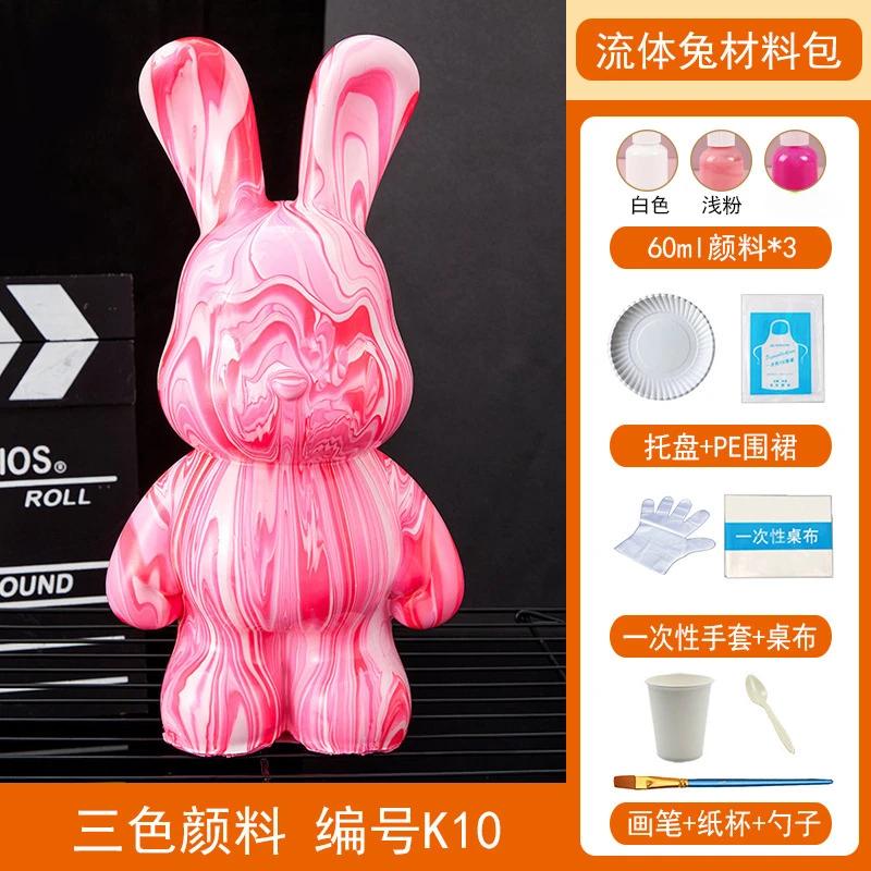 Acrylfarben-Set „Fluid Rabbit White Embryo“ für die Herstellung von handgefertigtem DIY-Spielzeug und kreativen Ornamenten – inklusive Flüssigmalerei-Set für „Fluid White Bear“.