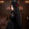Rose Decoration Mini Top Chiffon Rose Hat Lace Retro Small Top Hat Gothic Lace Veil  Fashion Items