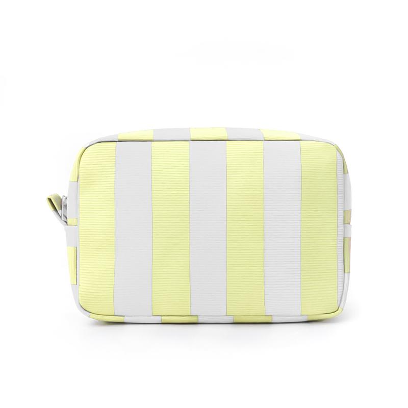 Durable Corduroy Storage Bag Stripe Design Makeup Train Cases High Capacity Travel Makeup Bag